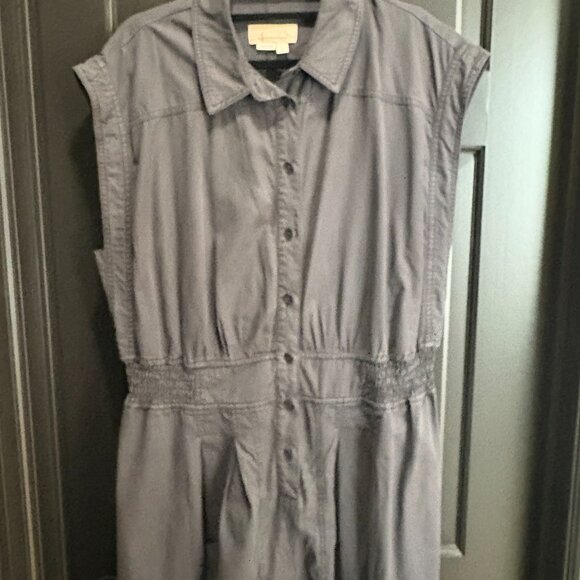 Large TALL Anthropologie dark gray Jumpsuit - Picture 3 of 5